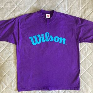Vintage Wilson T-Shirt Men’s 2XL Purple 100% Cotton USA Made VTG Athletic XXL